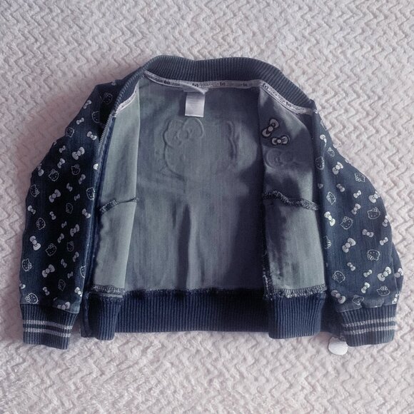 Hello Kitty Sanrio Blue Jean Denim Applique JacketSize 3T - Picture 2 of 7